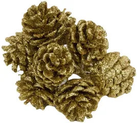 szyszka-brokatowa-zlota-45cm-peczek-swieta-6-szt