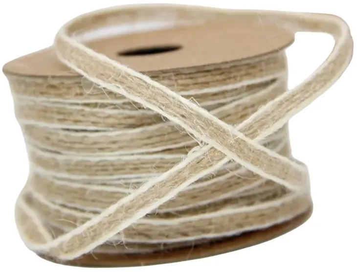 WSTĄŻKA JUTOWA NATURALNA JUTA ŚLUB WESELE 6MM x 5M