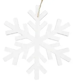 drewniana-sniezynka-biala-z-zawieszka-choinka-12cm