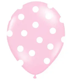 rozowy-balon-w-kropki-na-urodziny-roczek-balony