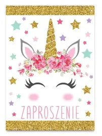 zaproszenie-brokatowane-jednorozec-urodzinki-5-szt