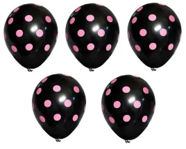 balon-czarny-w-rozowe-kropki-5-sztuk-na-panienski