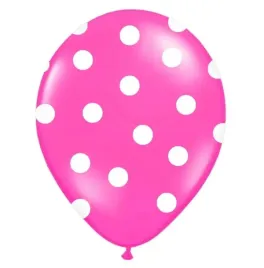 rozowy-balon-w-kropki-na-urodziny-roczek-balony