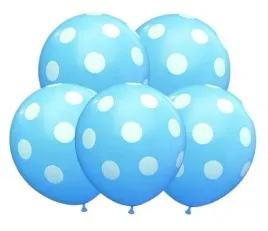 balony-na-roczek-niebieskie-kropki-urodzinki-5-szt