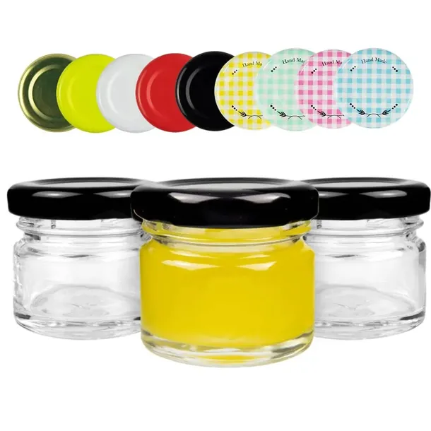 100x SŁOIK 30ML Z ZAKRĘTKĄ MIÓD DŻEM PRZYPRAWY ZIOŁA PREZENT KONFITURY ŚLUB