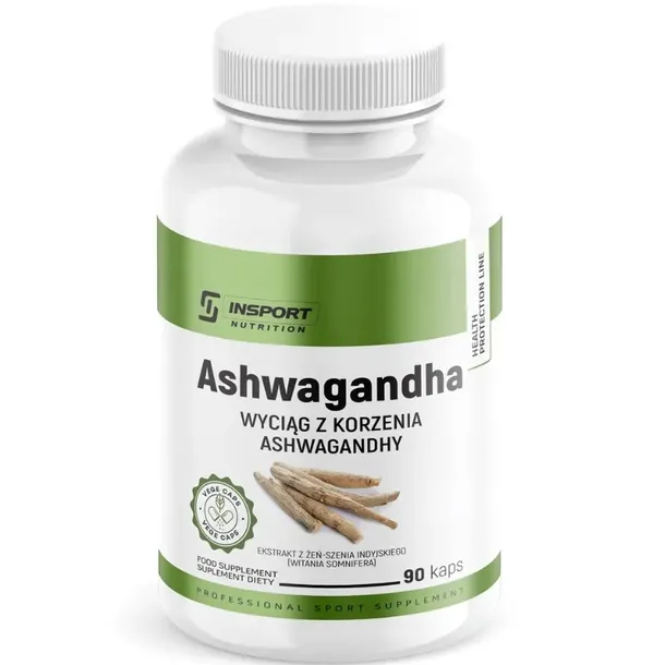 ASHWAGANDHA 666mg 90 KAP VEGE ŻEŃ SZEŃ STRES PAMIĘĆ KONCENTRACJA | INSPORT