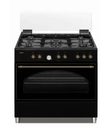 kuchnia-gazowo-elektryczna-retro-90cm-czarna-antracyt-grill-termoobieg