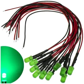 diody-led-12v-3mm-zielone-matowe-przewody-dlugosc-20cm-or-komplet-10-szt