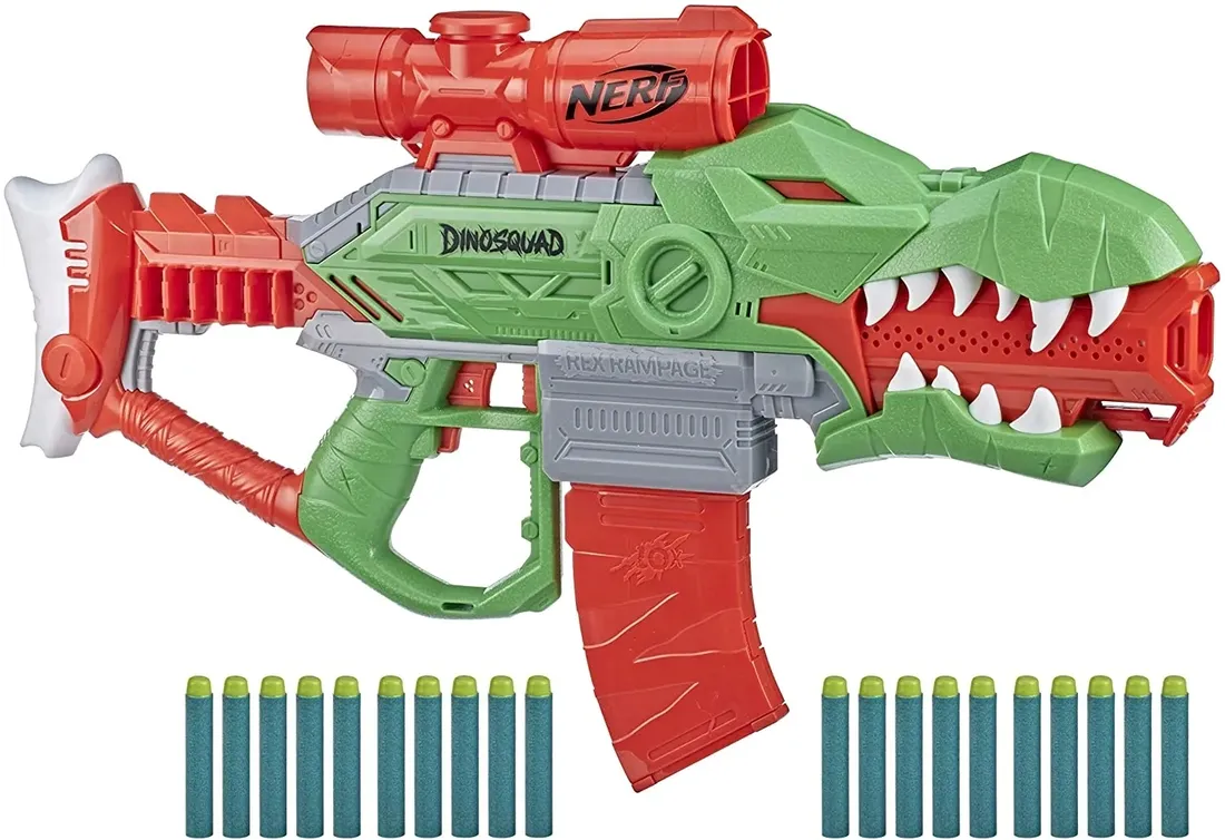 nerf-dino-karabin-rex-automat-mega-dodatki