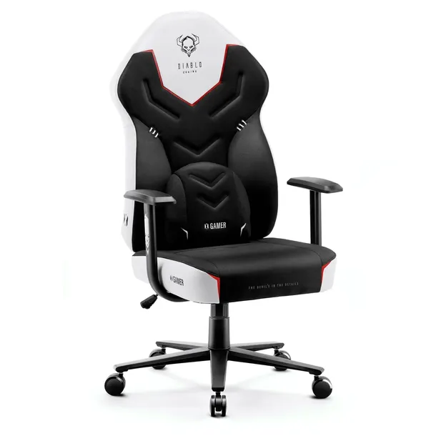 Fotel Gamingowy Obrotowy Materiałowy Diablo X-Gamer Normal Size: Snow White