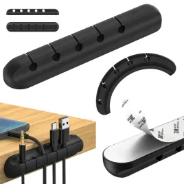 organizer-uchwyt-do-kabli-5-przewodow-elastyczny-na-biurko-na-klej