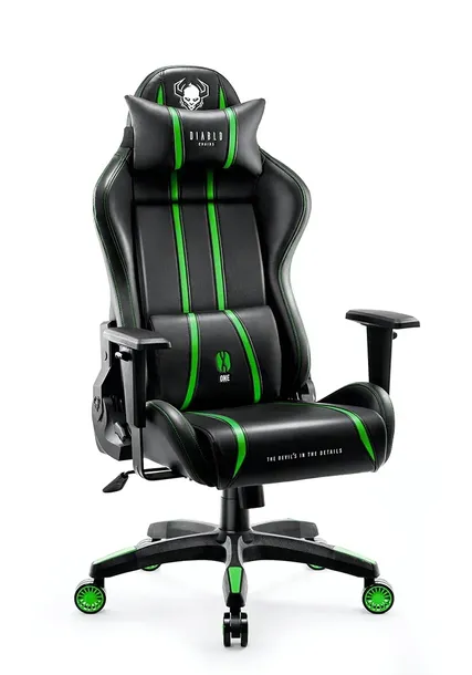 Fotel Gamingowy Obrotowy DIABLO X-ONE 2.0 Normal Size Czarno-zielony