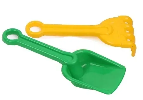 ZESTAW DO PIASKU ŁOPATKA+GRABKI 22 CM PIASKOWNICY