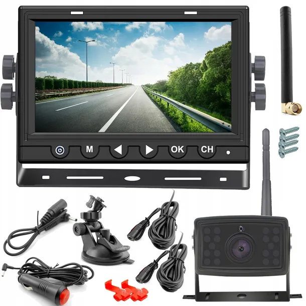 DW-7022 KAMERA ZESTAW COFANIA BEZPRZEWODOWY FULL HD KAMERA SONY kombajn tir