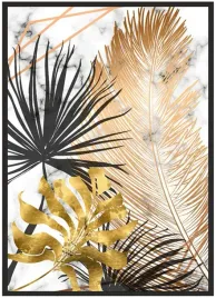 plakat-a4-21x30-w-ramie-liscie-gold-05