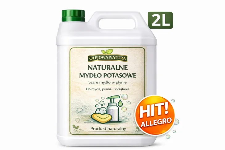 SZARE MYDŁO POTASOWE 100% NATURALNE HIPOALERGICZNE W PŁYNIE DO OGRODU 2L