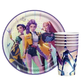 zestaw-talerzyki-kubki-papierowe-kpop-demon-hunters-huntrix-na-urodziny