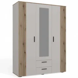 szafa-150-cm-kaszmir-bez-dab-evoke-lustro-2-szuflady-ryflowana