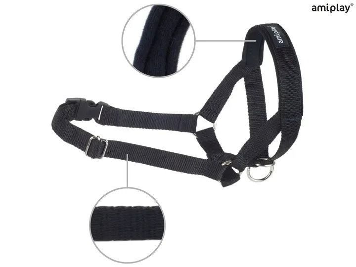 amiplay-obroza-uzdowa-halter-basic-m-czarna