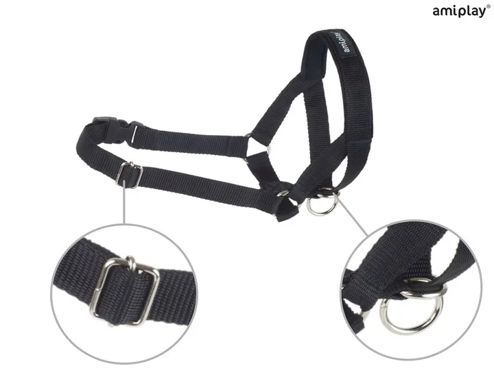 amiplay-obroza-uzdowa-halter-basic-m-czarna