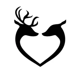 naklejka-na-auto-szybe-jelen-i-sarna-love