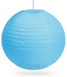 lampion-papierowy-kula-60cm-niebieski