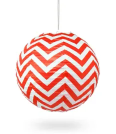lampion-kula-papier-zygzak-40cm-czerwony