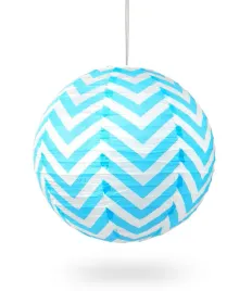 lampion-kula-papier-zygzak-40cm-niebieski