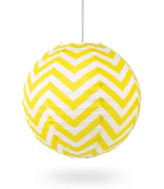 lampion-kula-papier-zygzak-40cm-zolty