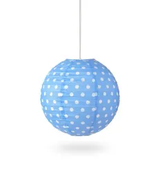 lampion-kula-papier-dot-30cm-niebieski