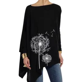 tunika-asymetryczna-bluzka-czarna-z-nadrukiem
