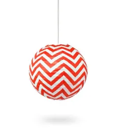 lampion-kula-papier-zygzak-30cm-czerwony