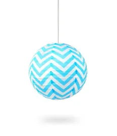 lampion-kula-papier-zygzak-30cm-niebieski