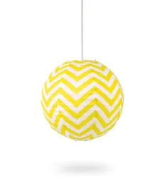 lampion-kula-papier-zygzak-30cm-zolty