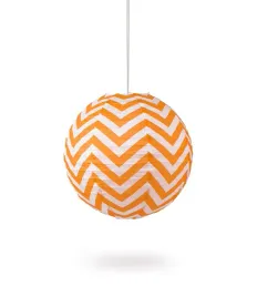 lampion-kula-papier-zygzak-30cm-pomaranczowy