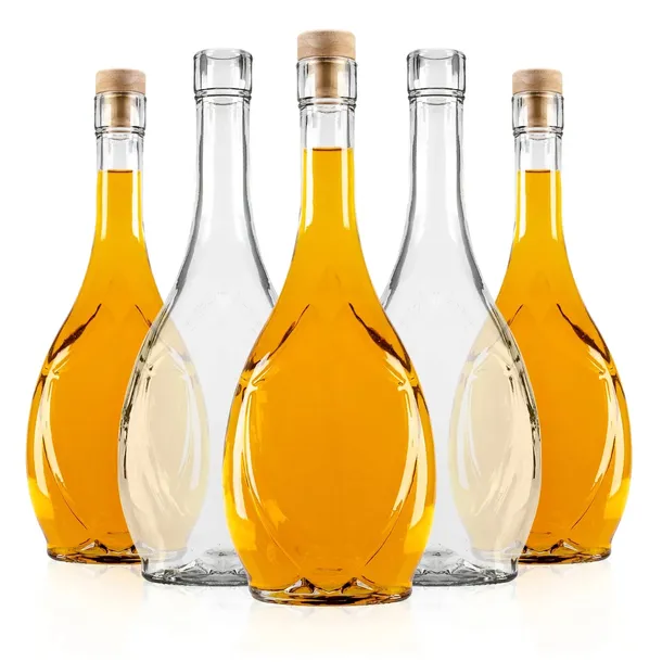 5x BUTELKA SZKLANA 500 ml NA BIMBER NALEWKI WINO WÓDKĘ SOKI ICONA + KORKI