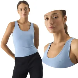 koszulka-damska-4f-bokserka-bawelniana-top-na-ramiaczka-ss24f041