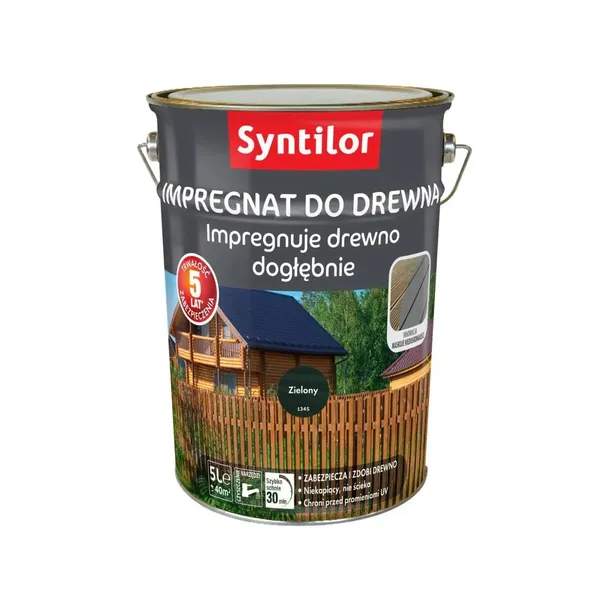 Impregnat do drewna na dworze Zielony 5L Syntilor