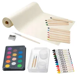 zestaw-do-rysowania-papier-kredki-farby-pisaki