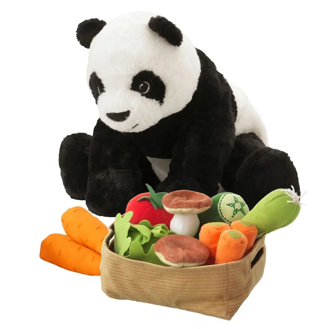 komplet-maskotek-panda-koszyk-warzyw-pluszaki