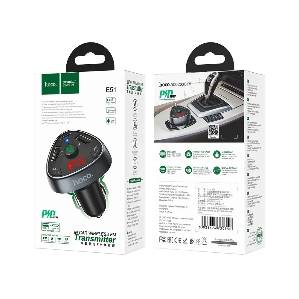 ladowarka-samochodowa-usb-transmiter-bt-e51-czarny