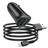 ladowarka-samochod-2xusb-kabel-lightning-z39-black-stan-nowy