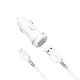 ladowarka-samochod-2xusb-kabel-lightning-z27-biala-prad-wyjsciowy-2400-ma