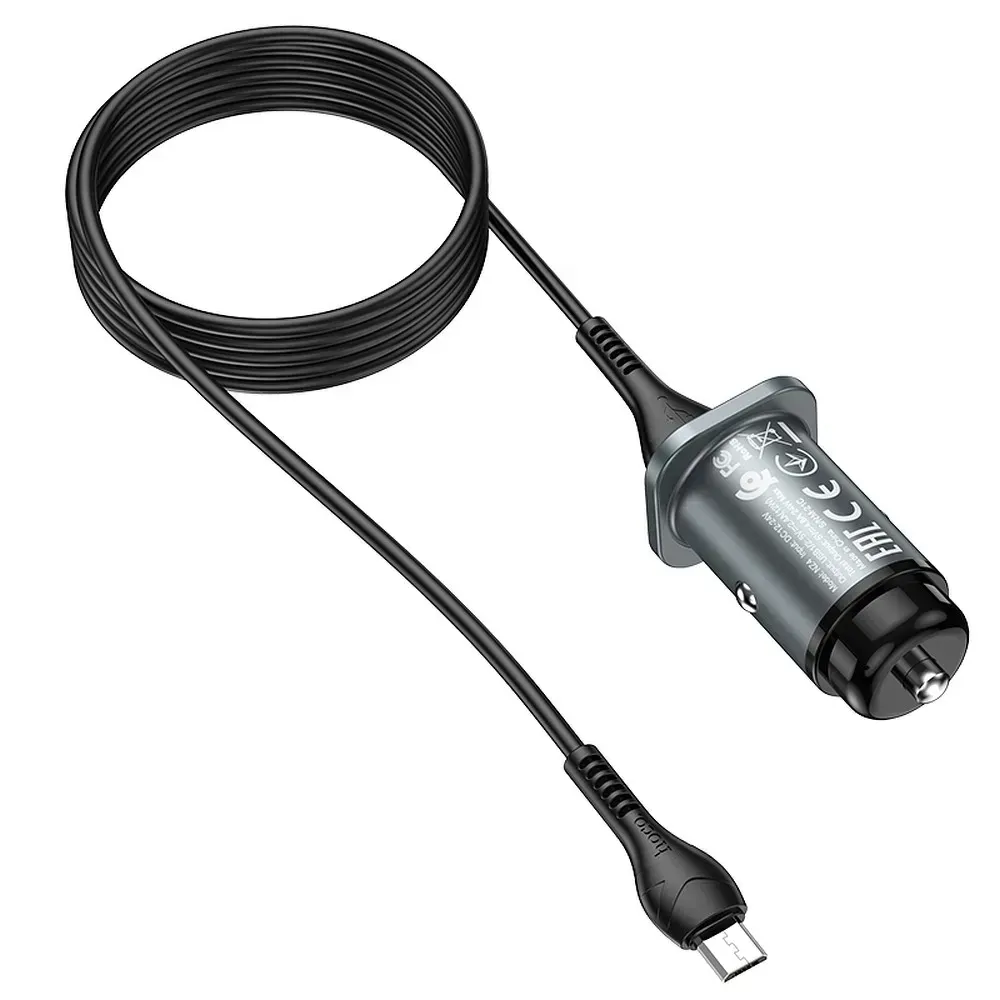ladowarka-samochodowa-2xusb-kabel-micro-nz4-szara-stan-nowy