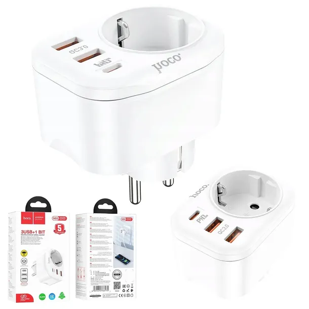 ladowarka-sieciowa-adapter-typ-c-2xusb-ns3-biala-zgodnosc-ze-standardem-quick-charge-2-0-quick-charge-3-0