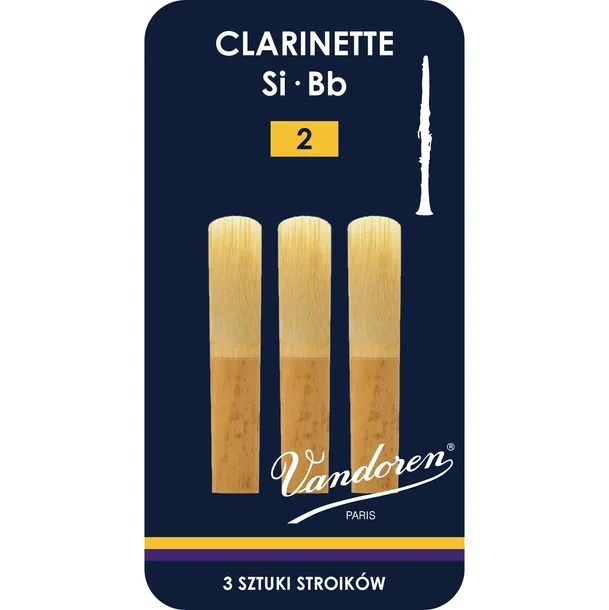 Stroik klarnet Bb 2 Vandoren Classic Blue CR102 3 szt. ZESTAW