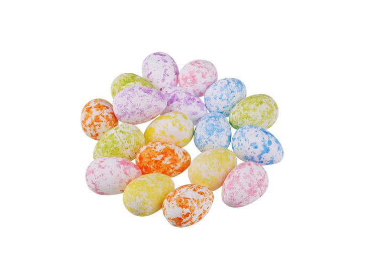 Jajka styropianowe nakrapiane mix kolorów - 3,5 cm - 18 szt.
