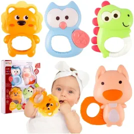 grzechotki-gumowe-gryzaki-zwierzatka-zoo-kolorowe-senosryczne-4-szt