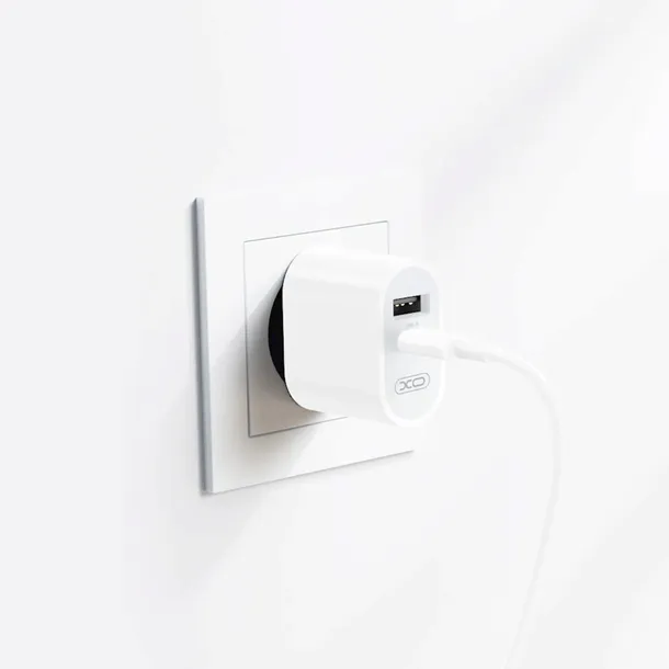 szybka-ladowarka-2-gniazda-fast-charge-kabel-usb-c-kolor-bialy