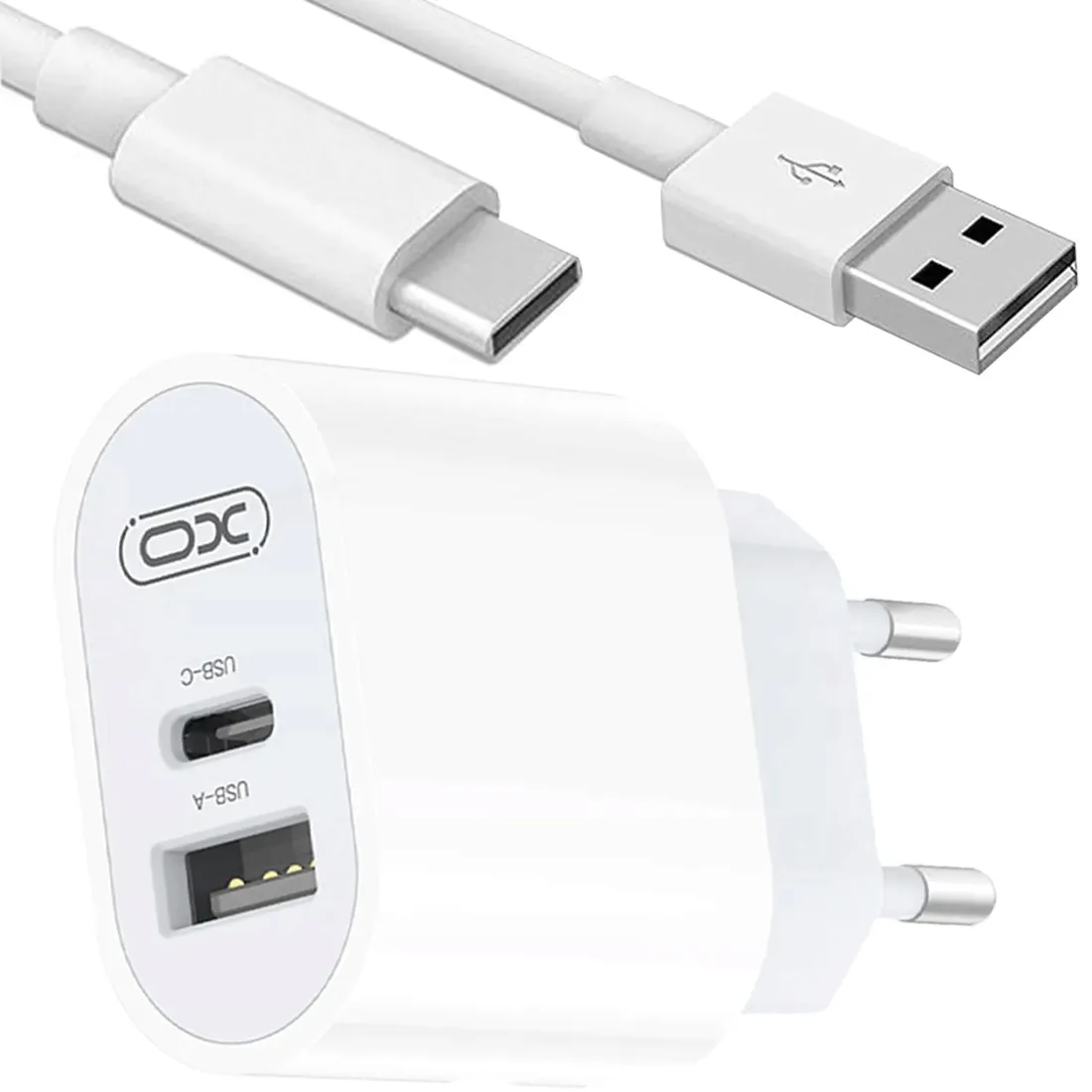 szybka-ladowarka-2-gniazda-fast-charge-kabel-usb-c